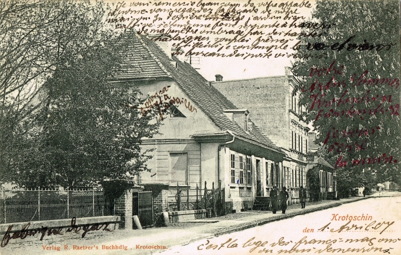 Siedziba krotoszyśkiej loży masońskiej na pocztówce wykonanej po 1905 r.