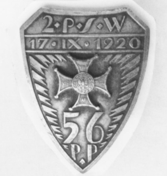 Odznaka pamiątkowa 56 Pułku Piechoty Wielkopolskiej, zatwierdzona przez Ministra Spraw Wojskowych 16 X 1929 r.